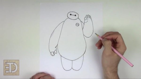 Беймакс рисунок карандашом