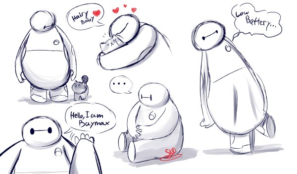 Рисунки карандашом для срисовки Беймакс