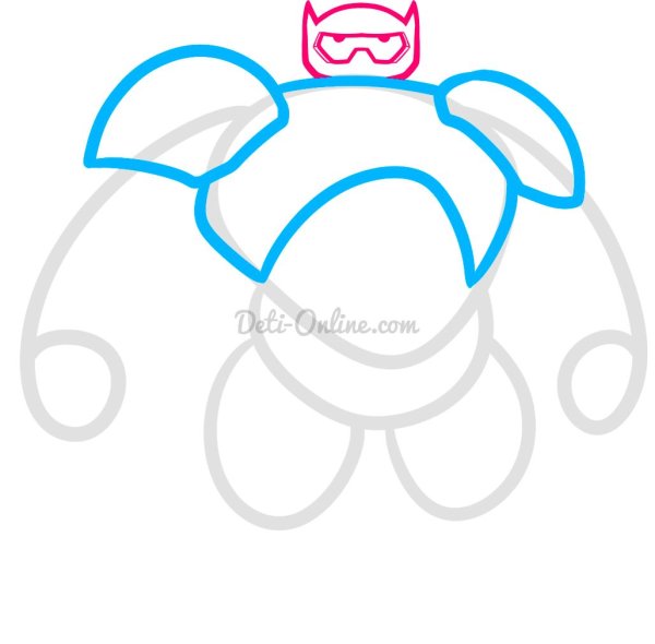 Робот Беймакс нарисовать карандашом поэтапно