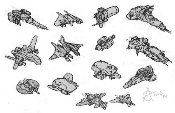 Рисунок поэтапно звездолёт