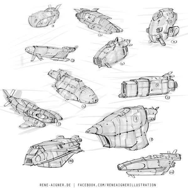 Пошагово космический корабль