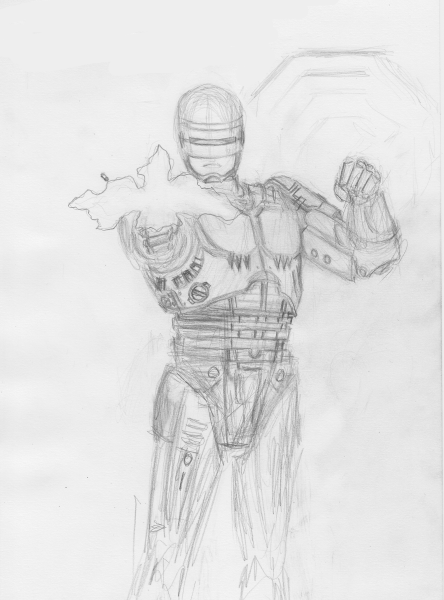 Как нарисовать робокопа поэтапно