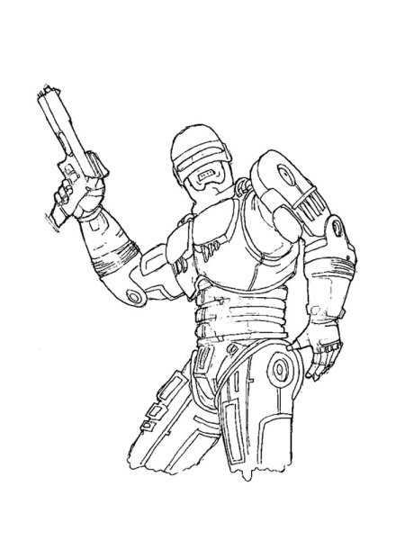 Робот полицейский раскраска