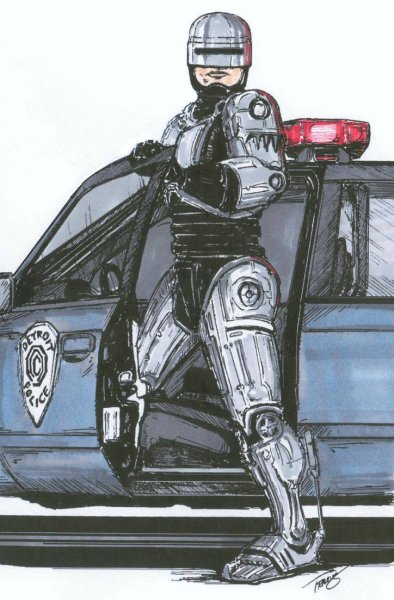 Рисунок робокопа карандашом