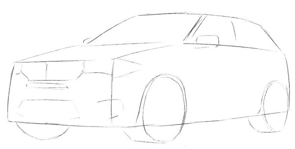 Поэтапное рисование БМВ х5