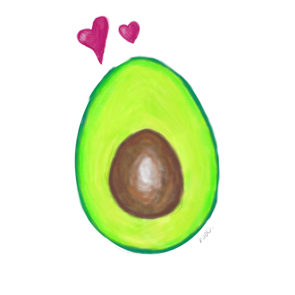 Авокадо мультяшный