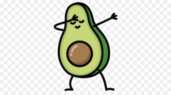 Авокадо мультяшный на белом фоне