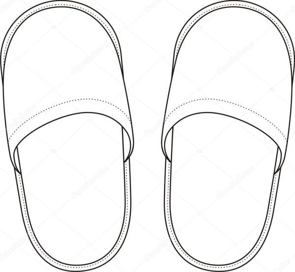 Тапочки раскраска для детей