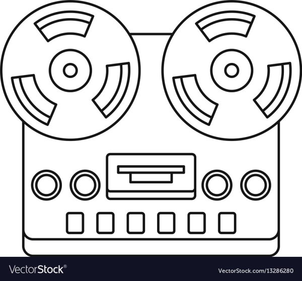 Катушечный магнитофон рисунок