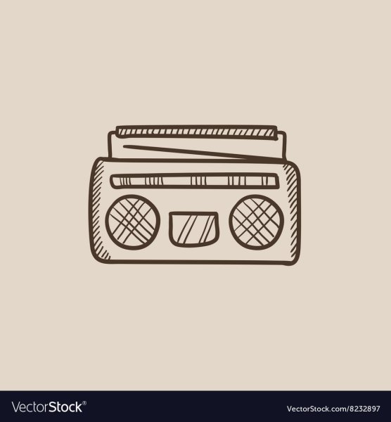 Магнитофон рисунок карандашом