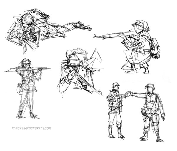 Военные позы для рисования