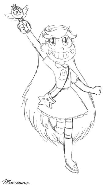 Раскраска Стар против сил зла Звездочка Баттерфляй