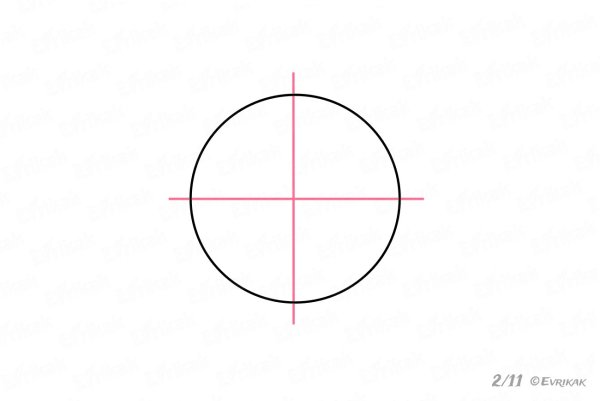 Деление круга на 4 части