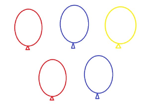 Дорисуй шарикам ниточки