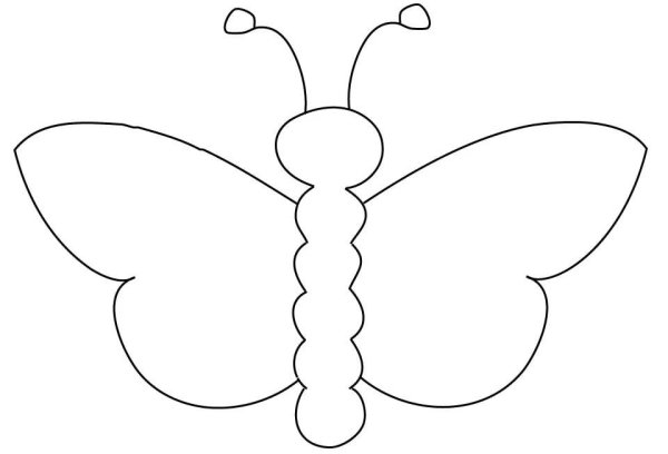 Изображение бабочки трафарет