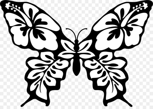 Трафарет бабочки для рисования