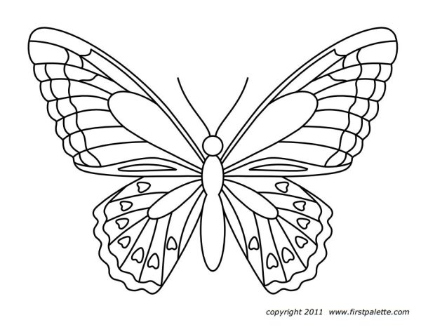 Бабочка раскраска для детей
