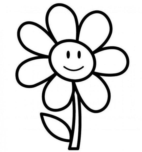 Цветочек раскраска для малышей