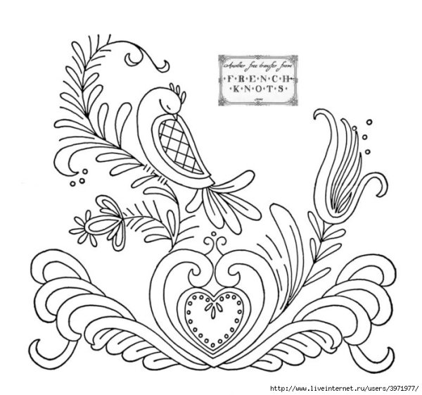 Контурные узоры для вышивки