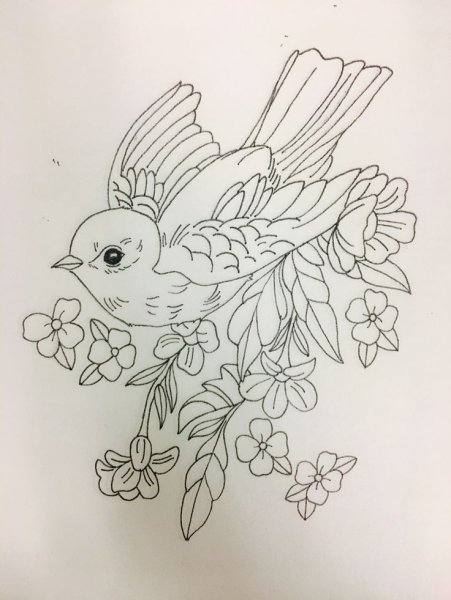 Трафареты для вышивки гладью птицы