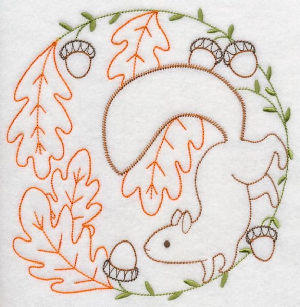 Контурная вышивка тамбурным швом