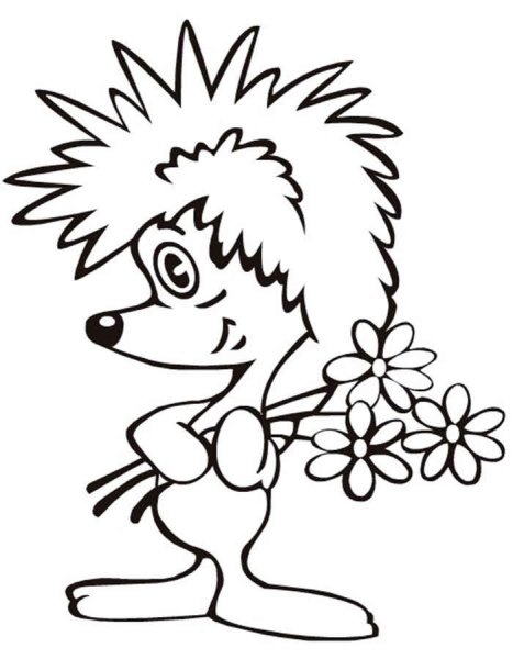 Спящий Ежик раскраска