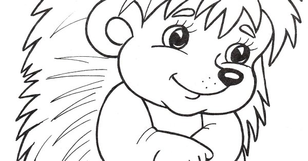 Контур ежика для раскрашивания