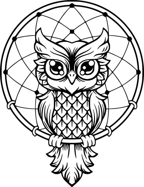 Контур Совы для раскрашивания