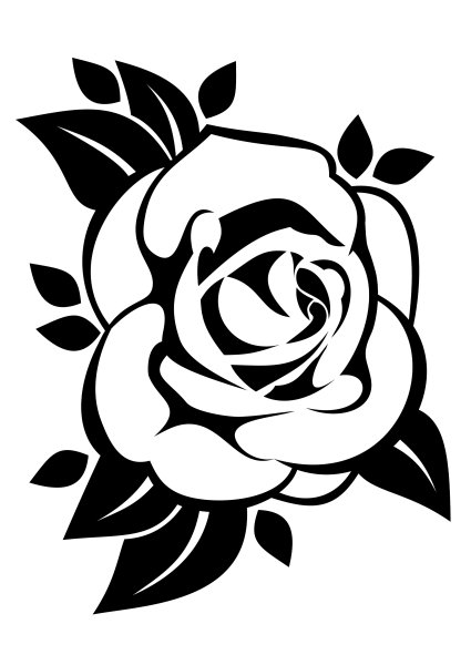 Черно белые цветы трафареты