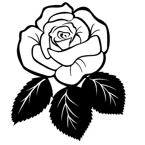 Контур розы для вырезания