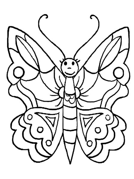 Бабочка раскраска для детей