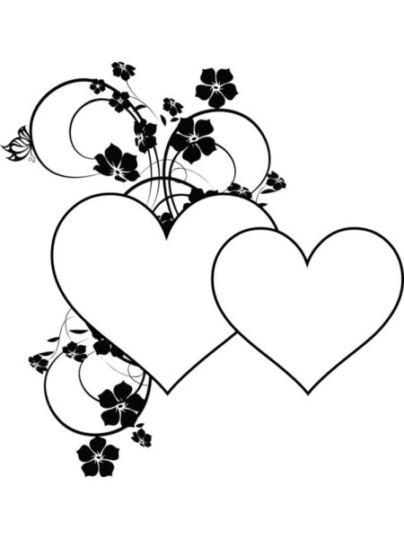 Сердечки черно белые