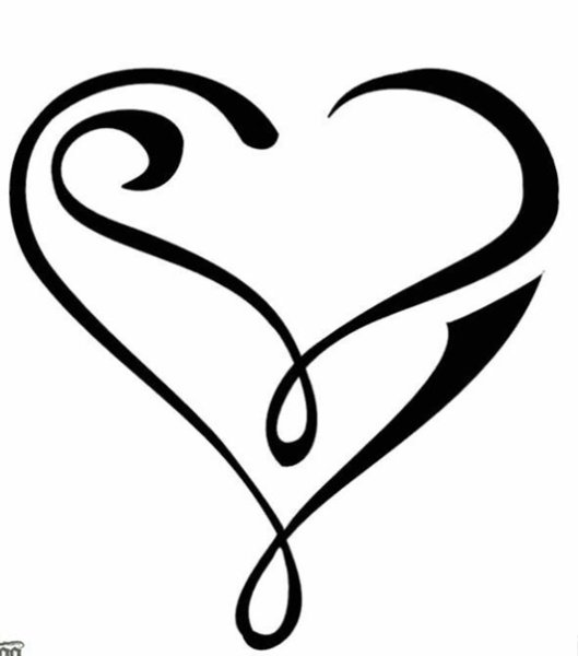 Сердечко черное контур