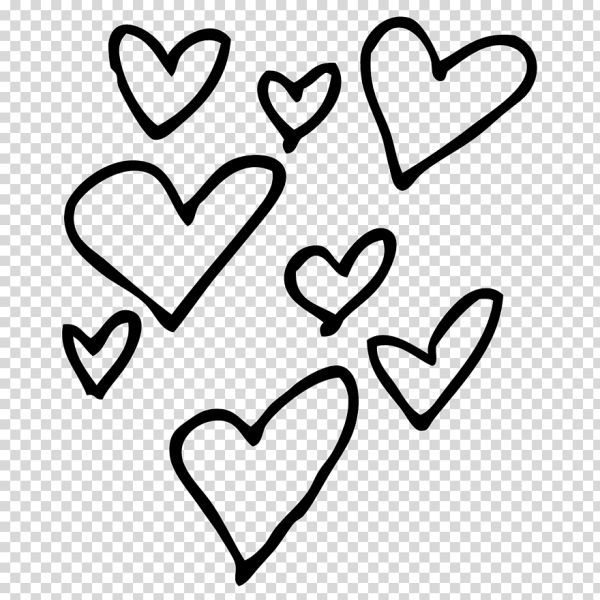 Сердечки черно белые