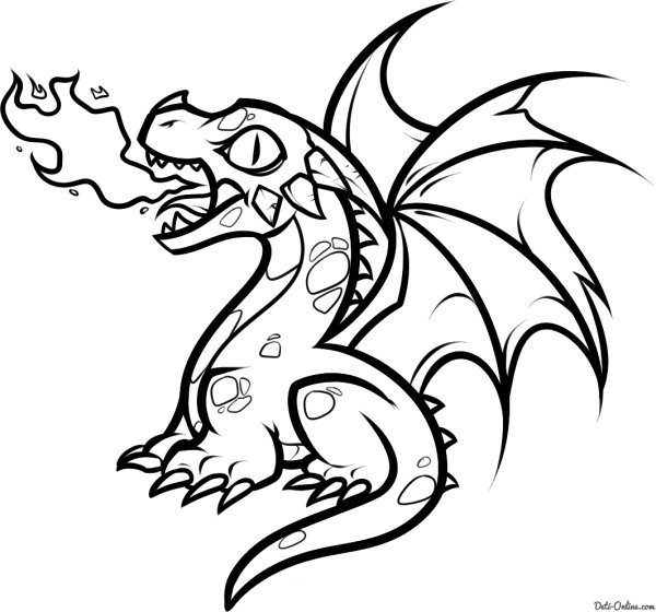 Дракон трафарет для рисования
