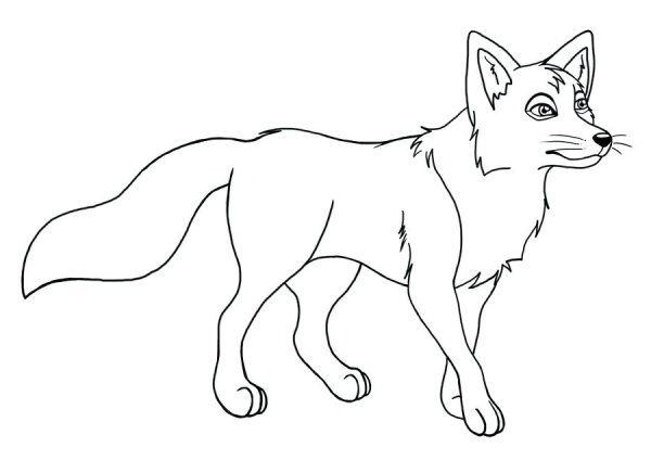 Контур лисы для детей