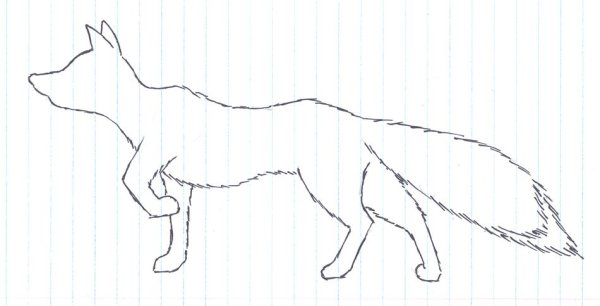 Трафарет лиса карандашом