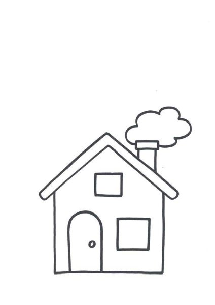 Домик раскраска для малышей