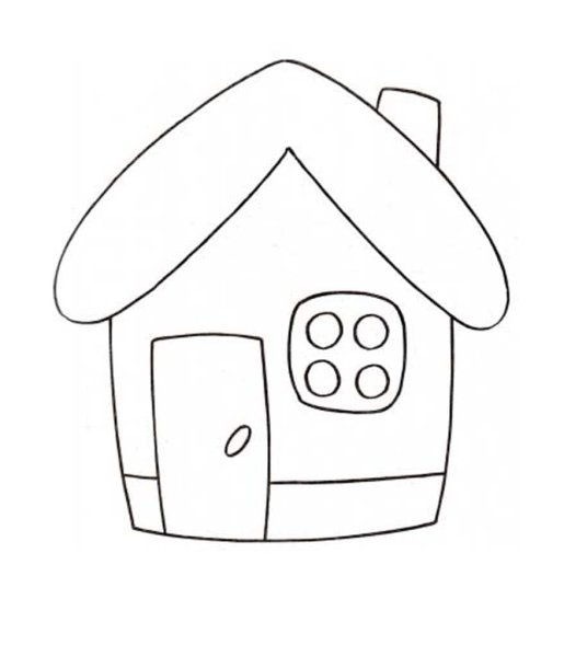 Домик раскраска для малышей