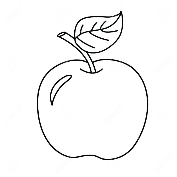 Контур яблока для раскрашивания