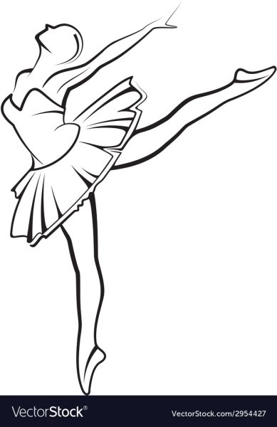 Балерина силуэт белый