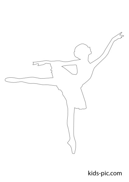 Балерина рисунок контур