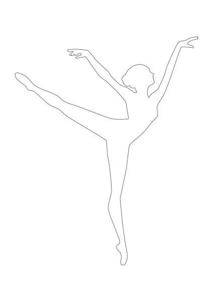 Балерина для рисования контур