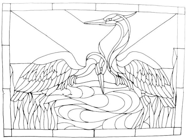 Трафарет картины витраж