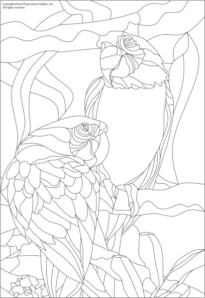 Трафареты для витража птицы