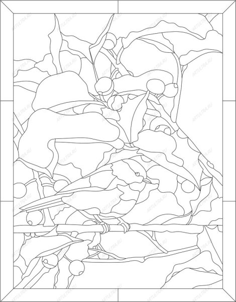 Витражная живопись трафарет