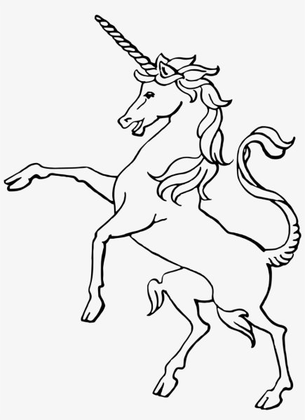 Единорог черно белый