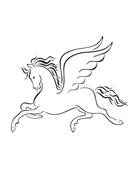 Трафарет лошадей с крыльями