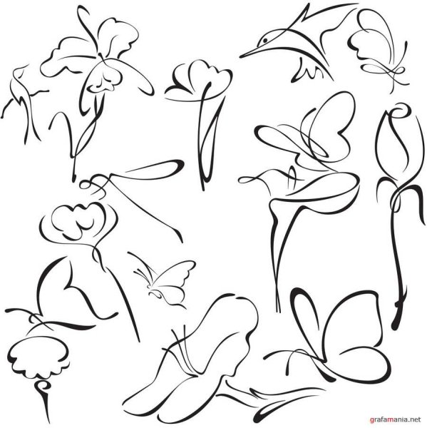 Цветок одной линией