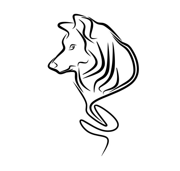 Тату одной линией животные